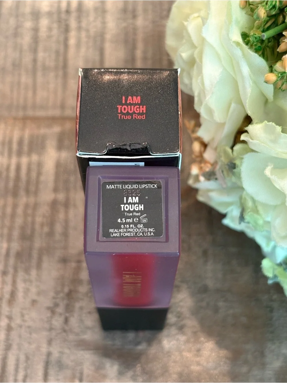 New REALHER Matte LIQUID LIPSTICK in I AM TOUGH {True Red}